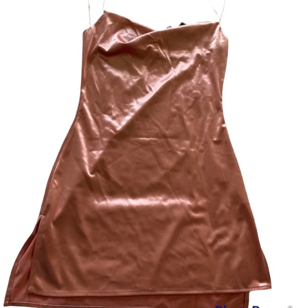 Pink Satin Mini Slip Dress